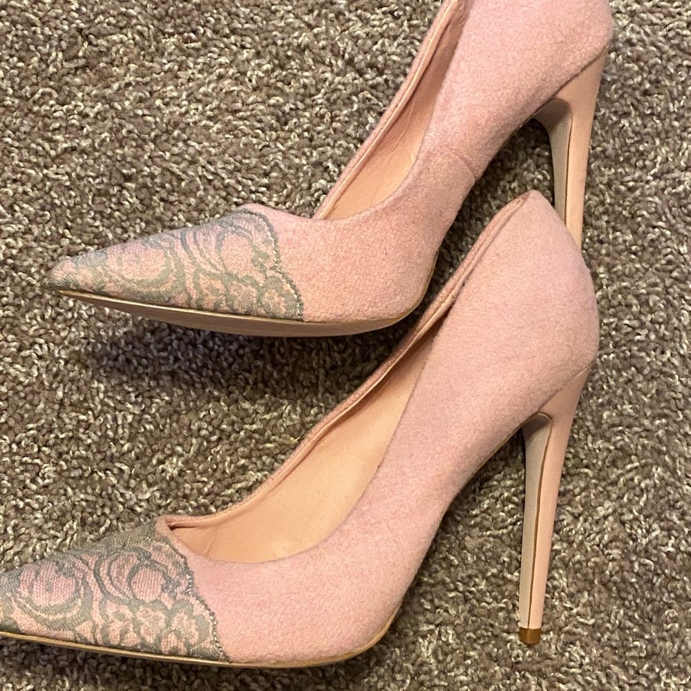 Pink and Grey Heels